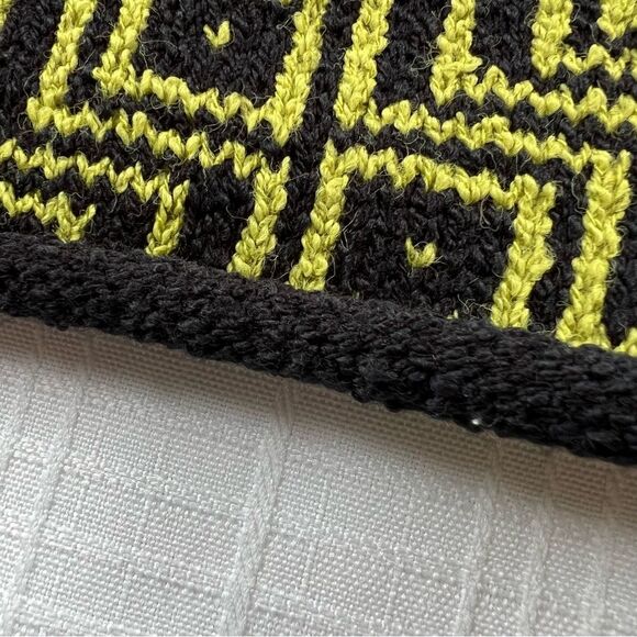 Vintage Express Tricot 90’s Quarter Zip Chevron Black Green Sweater NWT - Picture 6 of 15